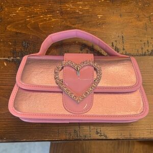 Sugar Thrillz Pink Heart Accent Clutch